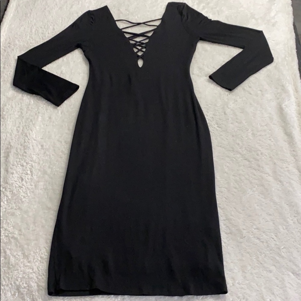 Fashion Nova Black Midi Dress